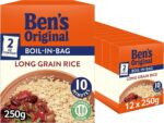 Ben's Original Boil In Bag Long Grain Rice, Bulk Multipack 12 x 250 g boxes (Total 24 bags, 2 portions per bag)