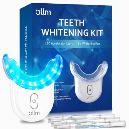 Teeth Whitening Kit Gel Pen Strips - Hydrogen Carbamide Peroxide for Sensitive Teeth, Gum,Braces Care 32X LED Light Tooth Whitener, Professional Oral Beauty Products Dental Tools 2 Mouth Trays