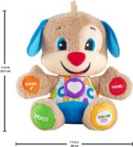 Fisher-Price Laugh & Learn Baby & Toddler Toy Smart Stages Puppy Interactive Plush with Music and Lights for Ages 6+ Months, UK English Version, FPM43