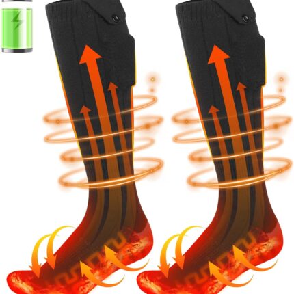 Heated Socks,Ferdiiz Rechargeable 5000mAh Battery Electric Socks with 4 Heating Settings Heated Socks,Foot Warmers Thick Cotton Indoor and Outdoor Sports for Men and Women
