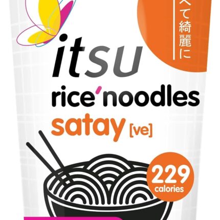 Itsu Satay Flavour Rice Noodles Instant Rice Noodles Multipack Cup (Pack of 6) Gluten-Free & Vegan