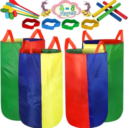 Sports Day Kit Potato Sack Race Bags Backyard Games for Kids Adults, Field Day Birthday Party Outdoor Games for Kids