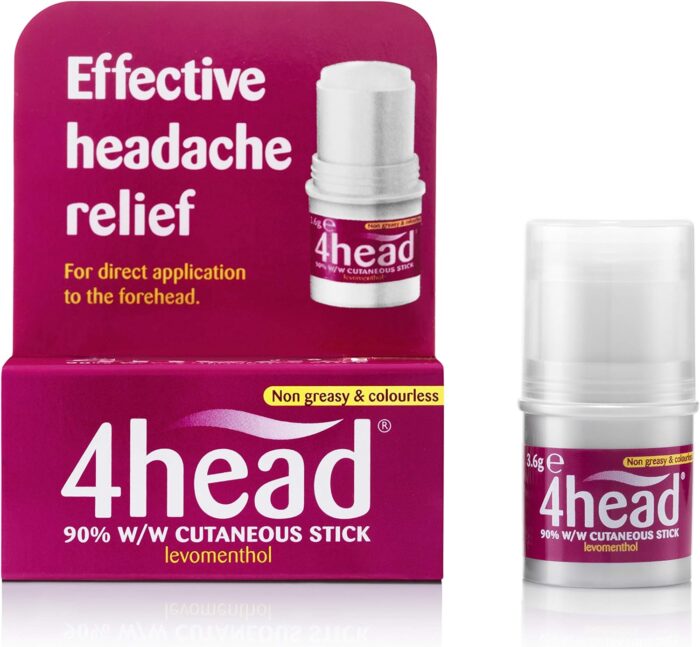 4 Head Levomenthol Stick for Headache Relief, 3.6 g