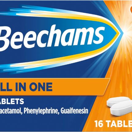 Beechams Cold & Flu Tablets, Pain, Cough & Congestion Relief Medicine with Paracetamol, All in One Tablets, 16 Count