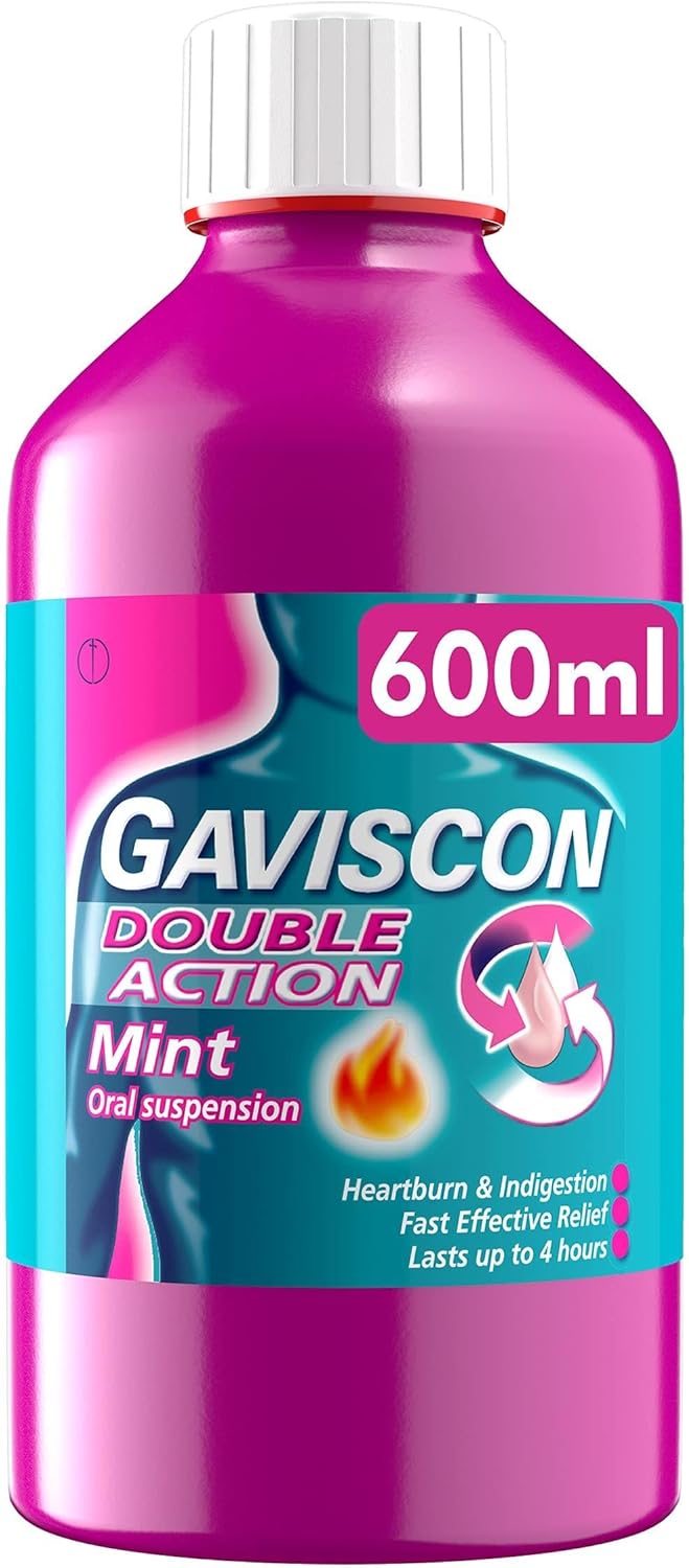Gaviscon Double Action Liquid Heartburn Indigestion Mint 600ml