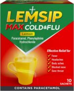 Lemsip Max Cold & Flu Lemon Sachets Paracetamol 10s