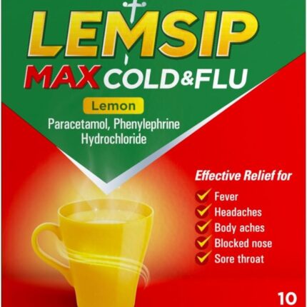 Lemsip Max Cold & Flu Lemon Sachets Paracetamol 10s