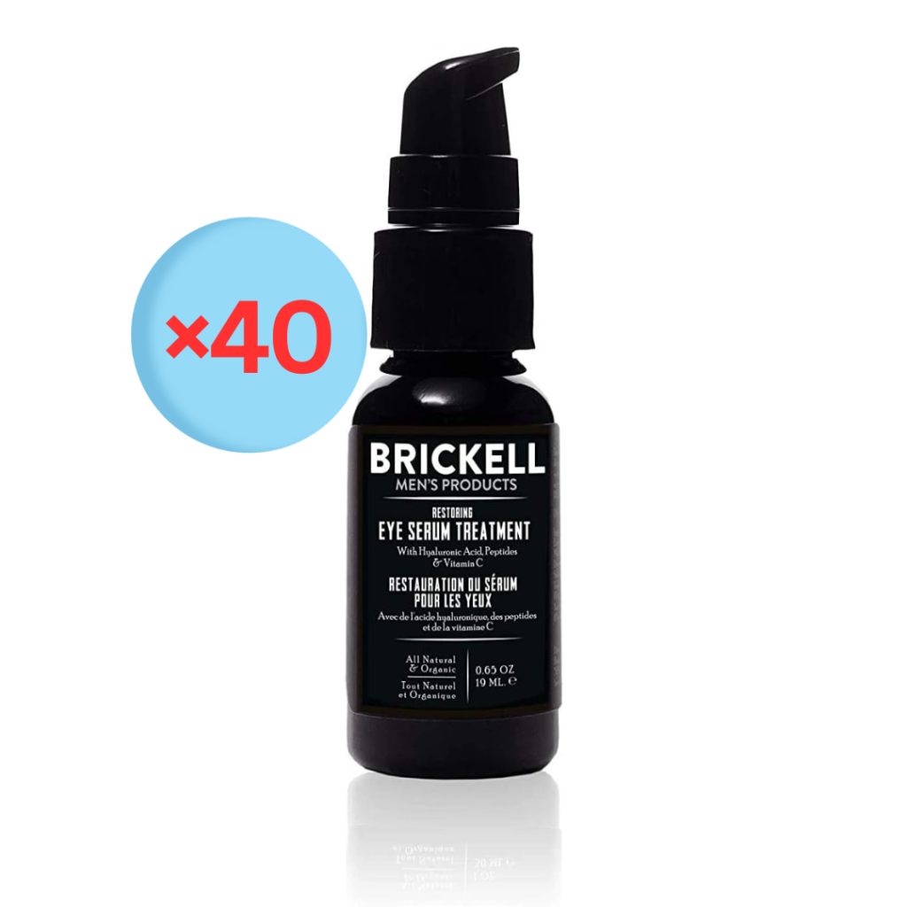 Brickell Men's Restoring Eye Serum Treatment for Men, Natural and Organic Eye Serum to Firm Wrinkles, Reduce Dark Circles, and Promote Youthful Skin .65 Ounce, Unscented